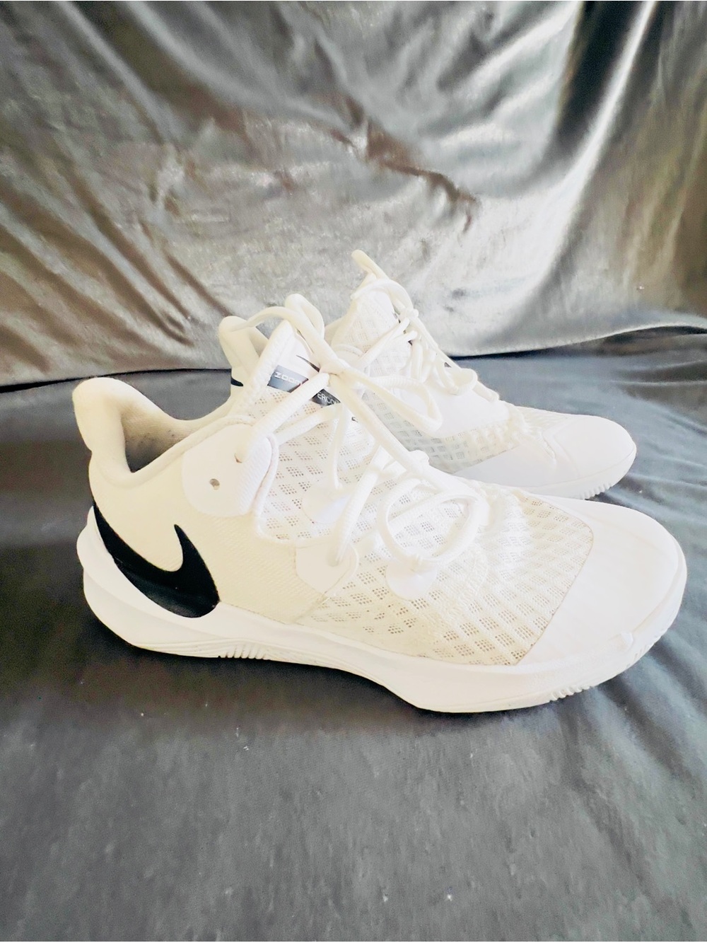 Women's White Athletic Sneakers with Black Accent